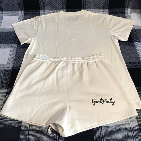 victoria secret PINK shorts OUTFIT IN WHITE SHELL LIMITED EDITION SIZES M-XXL - Picture 5 of 6